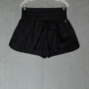FP Movement The Way Home Shorts Black Smocked High Rise Running Womens Large